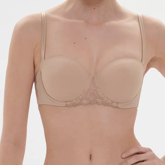 Simone Perele Delice Strapless Convertible Bra 38C Sand NWT - Picture 1 of 11